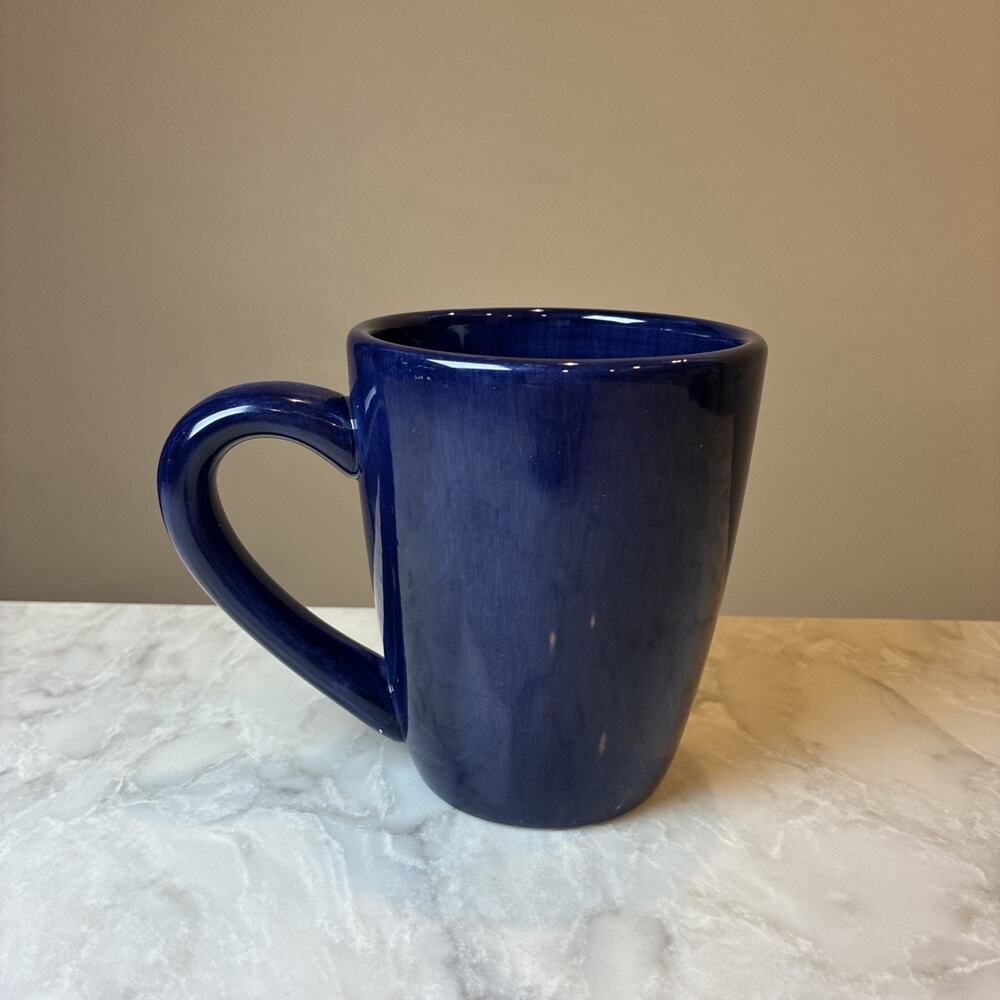 Tabletops Unlimited CORSICA Cobalt Blue Coffee Mug Cup Ceramic Hand Painted 14oz